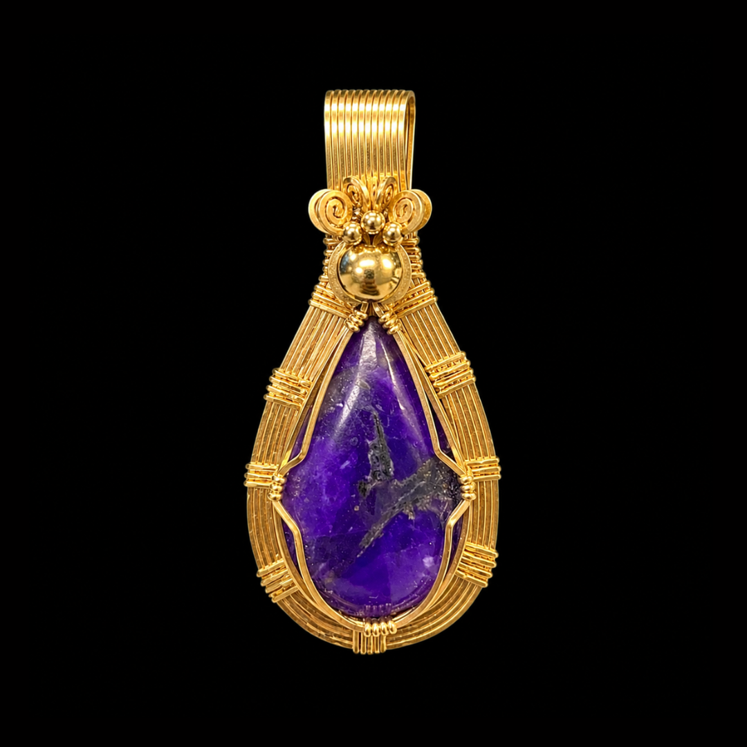 Russian Sugilite Teardrop Pendant