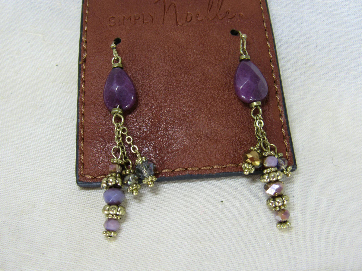 Natural stone earrings from SIMPLY NOELLE jewelry collection, featuring elegant, polished stones with gold-tone accents.