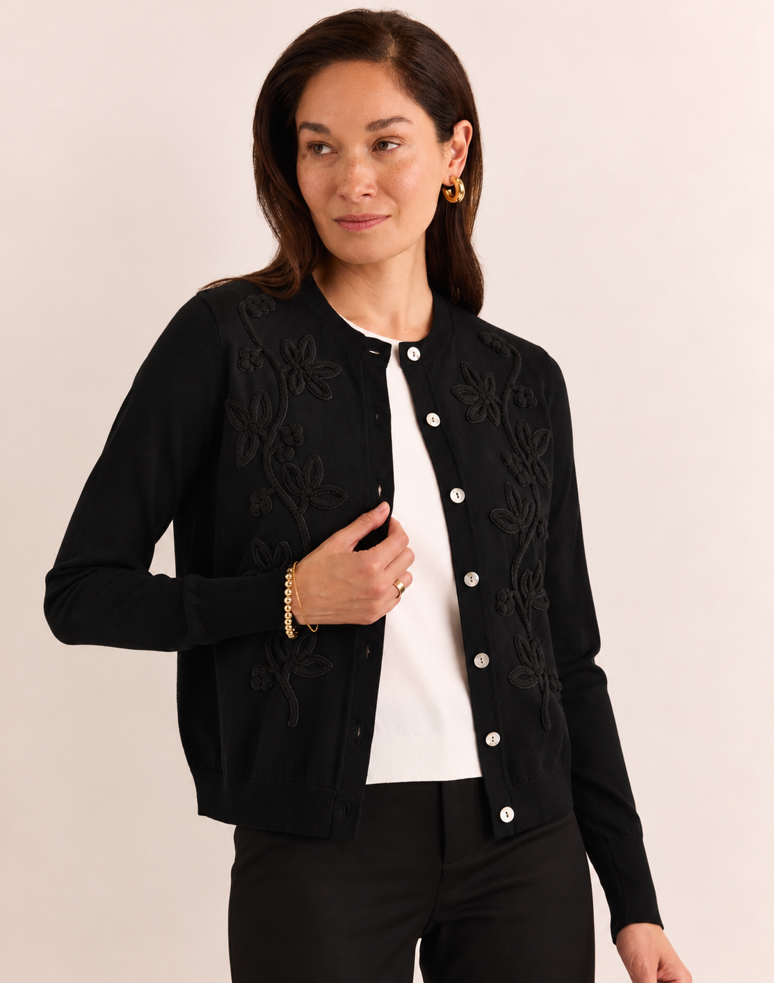 Kaylee Long Sleeve Embroidery Cardigan