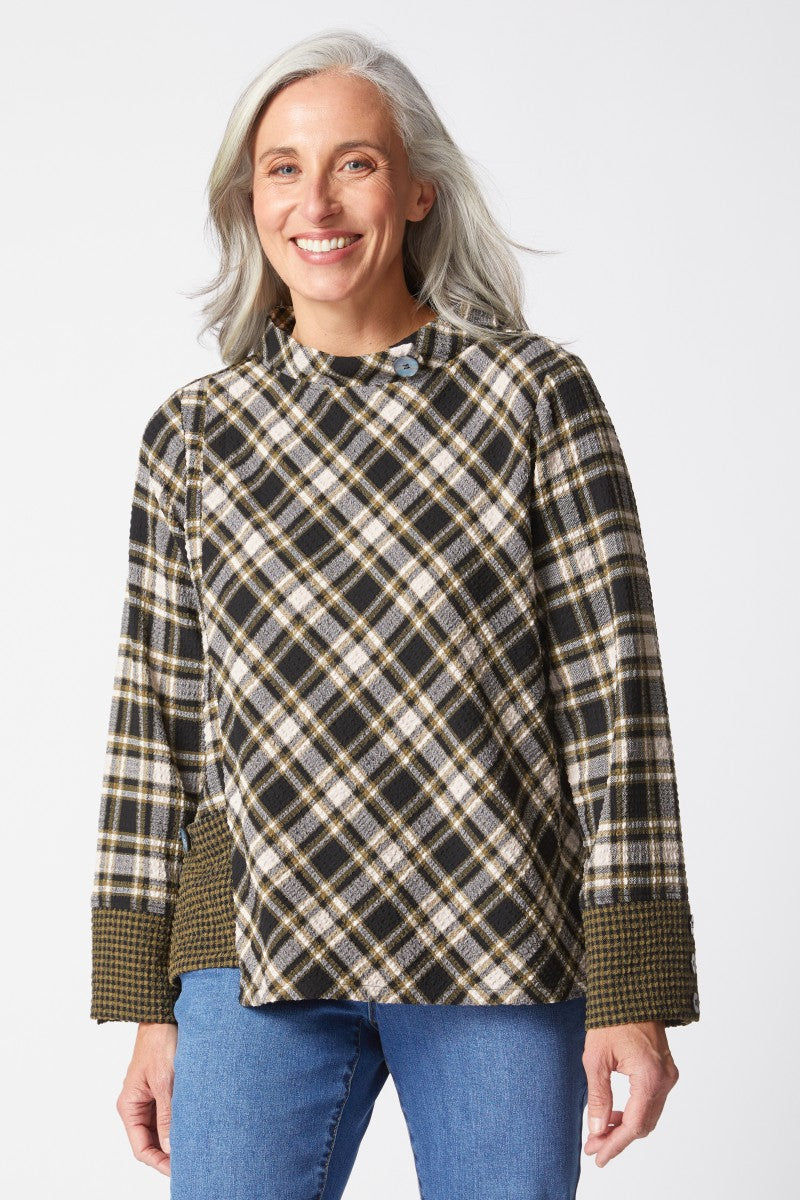 Habitat | Girl Gone Plaid Assym Button C