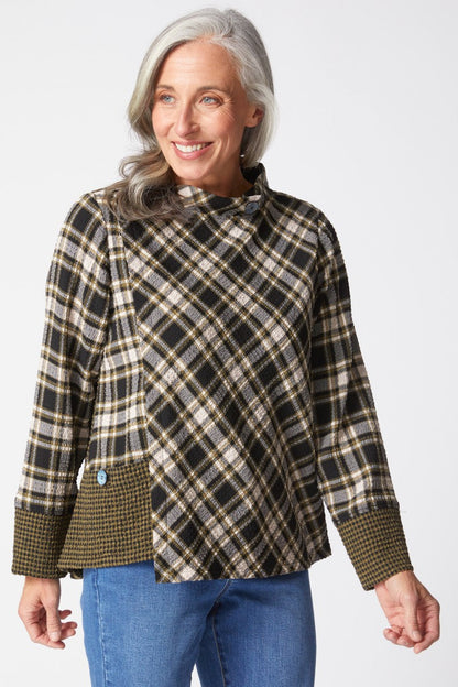 Habitat | Girl Gone Plaid Assym Button C