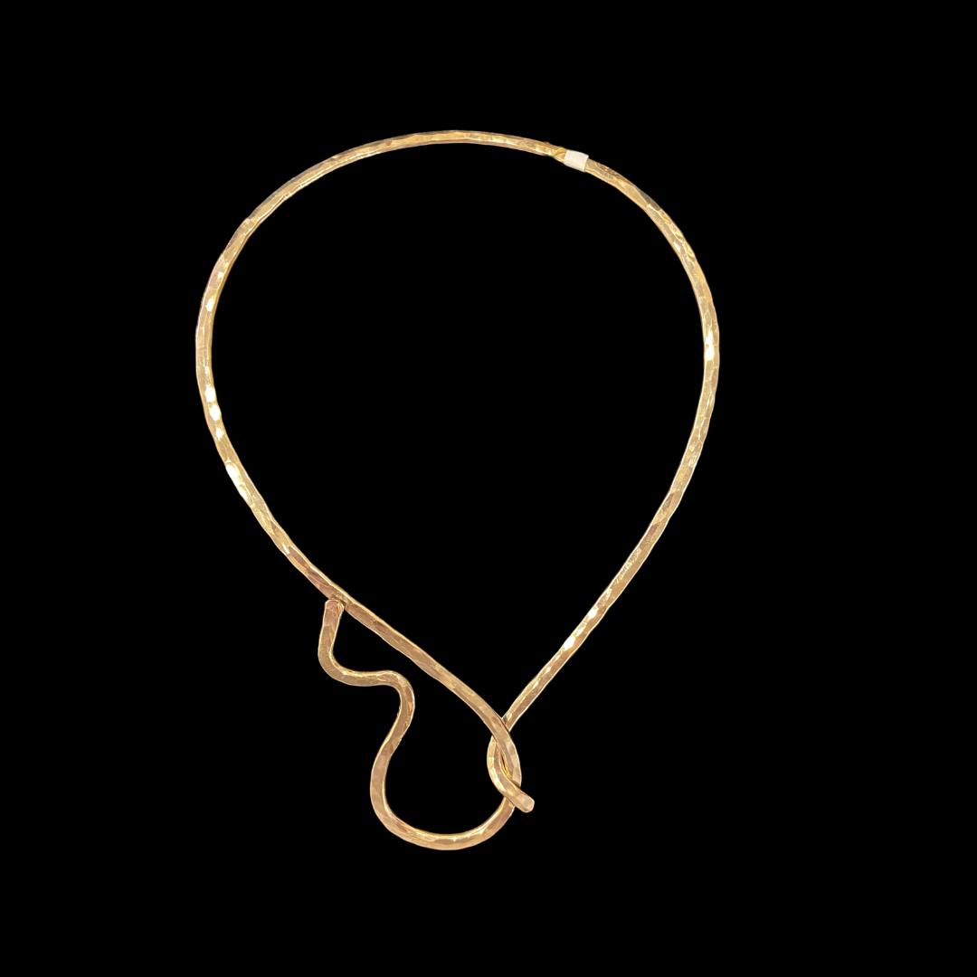 14k Gold Hammered Beta Neckwire