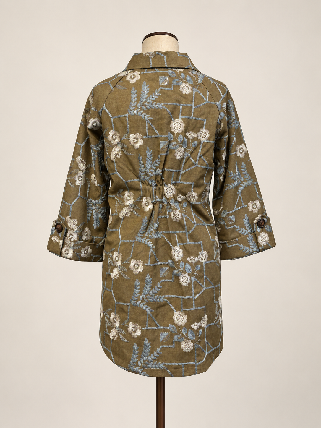 Olive Taupe Floral Embroidered Jacket