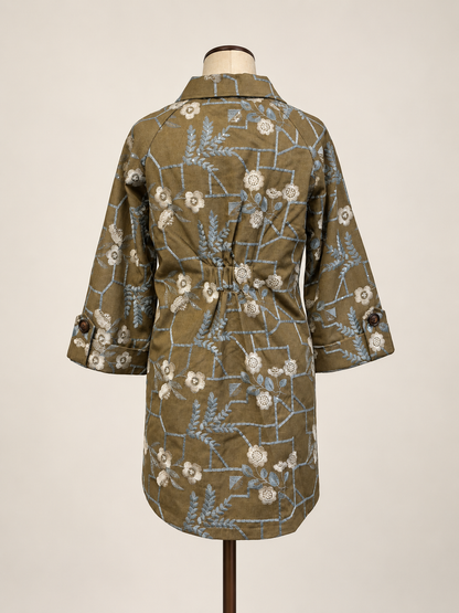 Olive Taupe Floral Embroidered Jacket