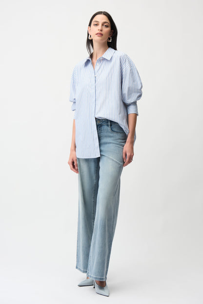 Joseph Ribkoff striped sparkly blouse, stylish women&