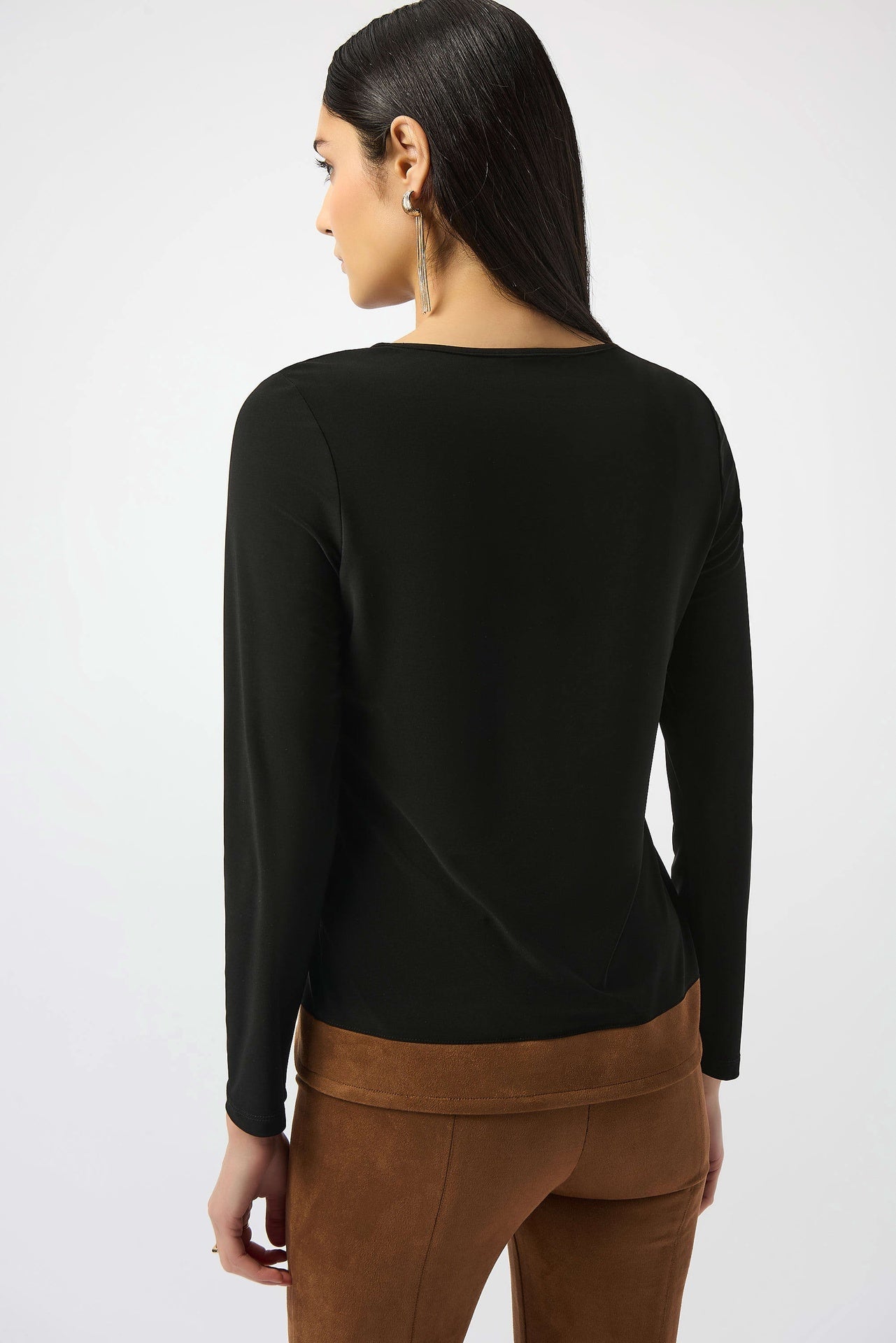 Joseph Ribkoff | Knit &amp; Suede Color-block Top