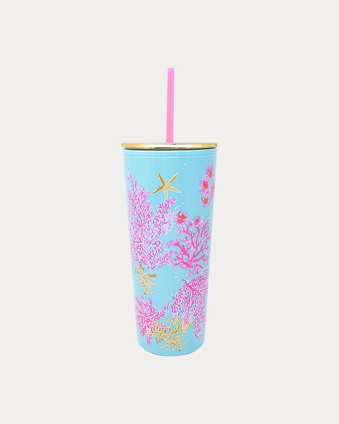 Lifeguard Press | Tumbler W/straw, Royal Coral F