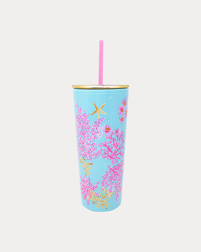 Lifeguard Press | Tumbler W/straw, Royal Coral F
