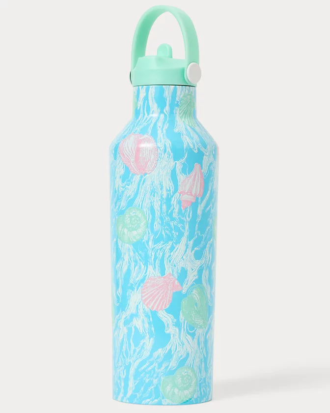 Lilly Pulitzer Water bottle with shell design Capri Blue Shelden