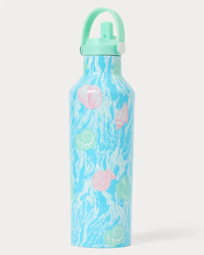 Lilly Pulitzer Water bottle with shell design Capri Blue Shelden