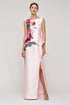 KAY UNGER Luciana Column Gown, elegant formal dress in sleek design, shown in a full-length image.