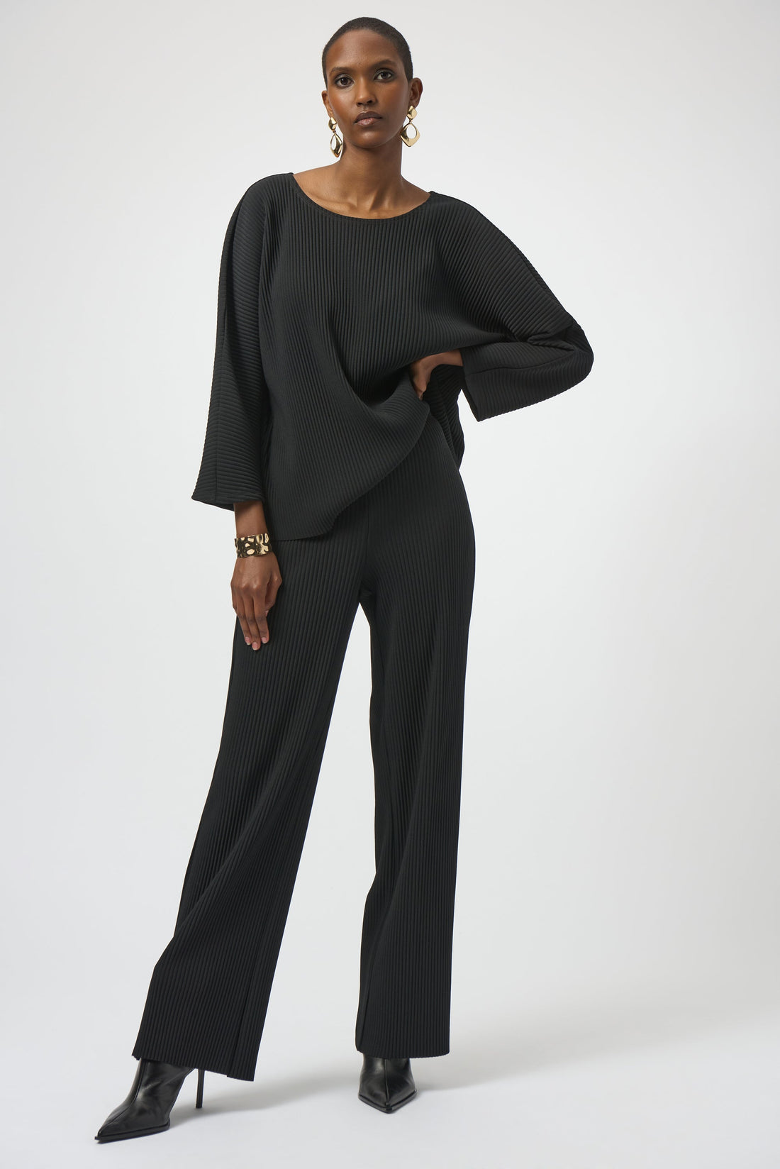 Joseph Ribkoff | Pleated Scuba Wide-leg Pants