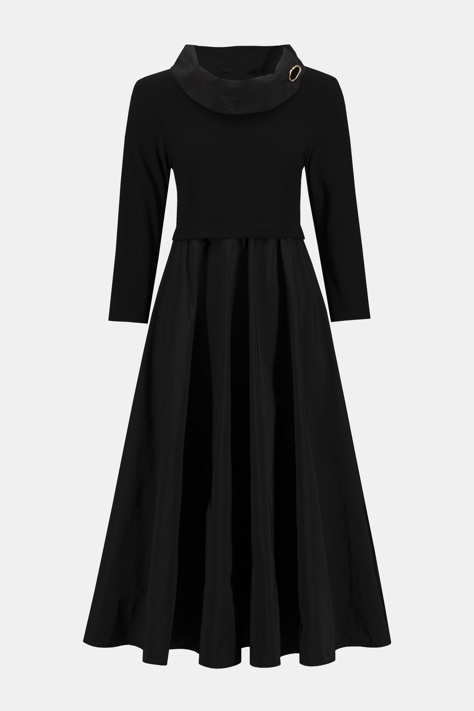 Joseph Ribkoff knit and taffeta dress featuring a stylish design, perfect for elegant occasions, with intricate fabric details.