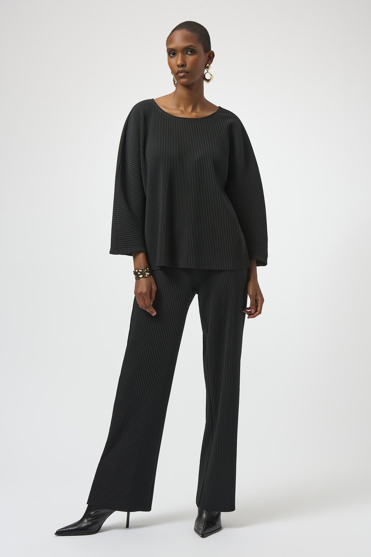 Joseph Ribkoff | Pleated Scuba Boxy Top - Evelyne Talman