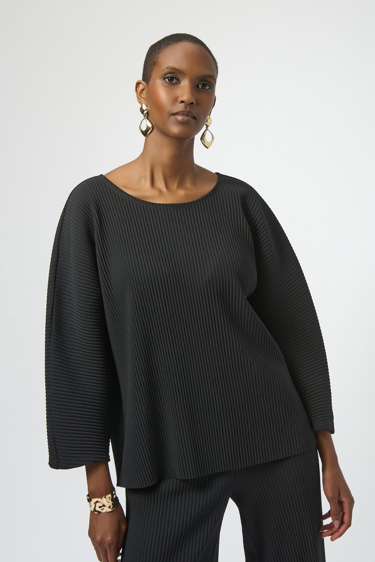 Joseph Ribkoff | Pleated Scuba Boxy Top - Evelyne Talman