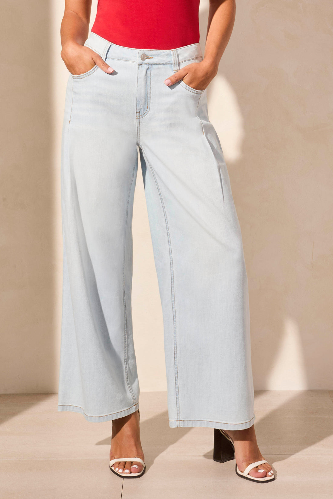 Tribal | Audrey Pleated Wide Leg Jeans