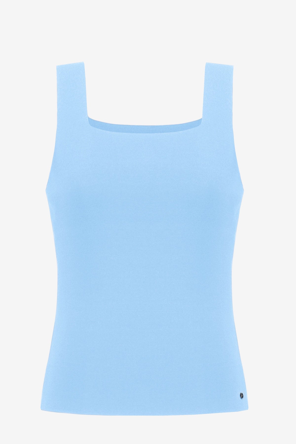 Square neck sleeveless pullover top by Joseph Ribkoff, featuring a stylish neckline and sleeveless design in a close-up view.