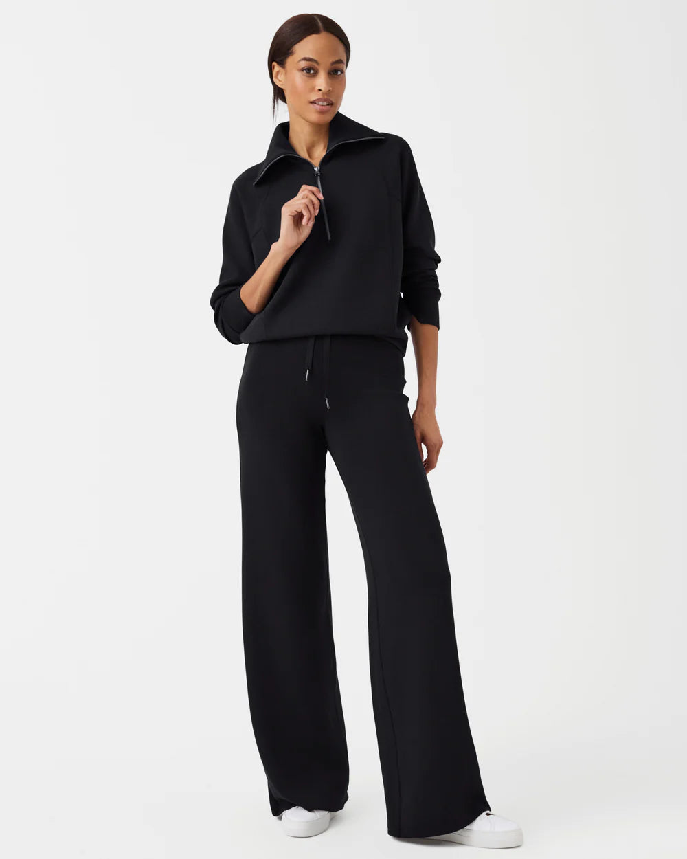 Spanx | Airessentials Wide Leg Pant - Very Black - Evelyne Talman