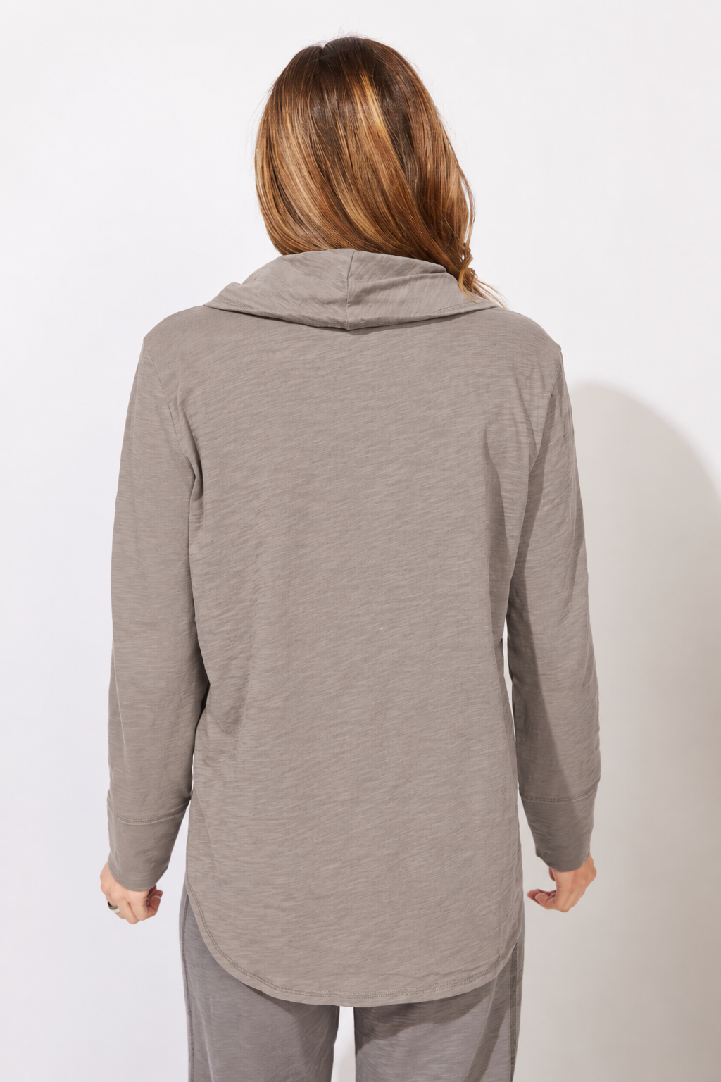 Cotton Slub High Lo Cowl - Volcano