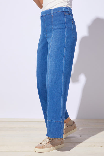 Mid-wash denim relaxed leg jeans from Escape by Habitat, featuring a comfortable fit and classic five-pocket design.