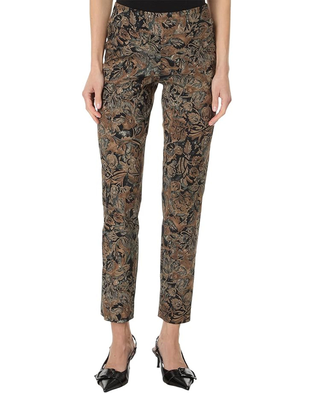Krazy Larry | Brown Leaves  Print Pant