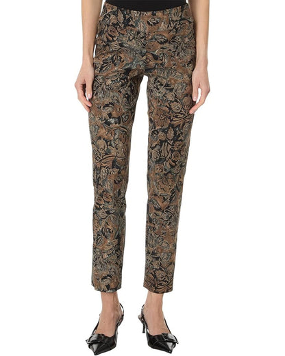 Krazy Larry | Brown Leaves  Print Pant