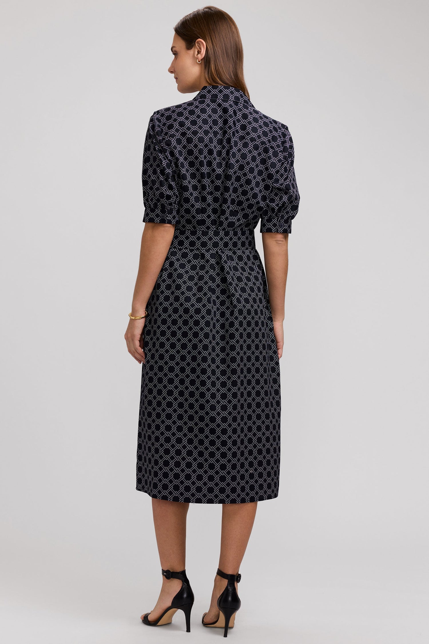Esther Square Links Elbow Sleeve Dress