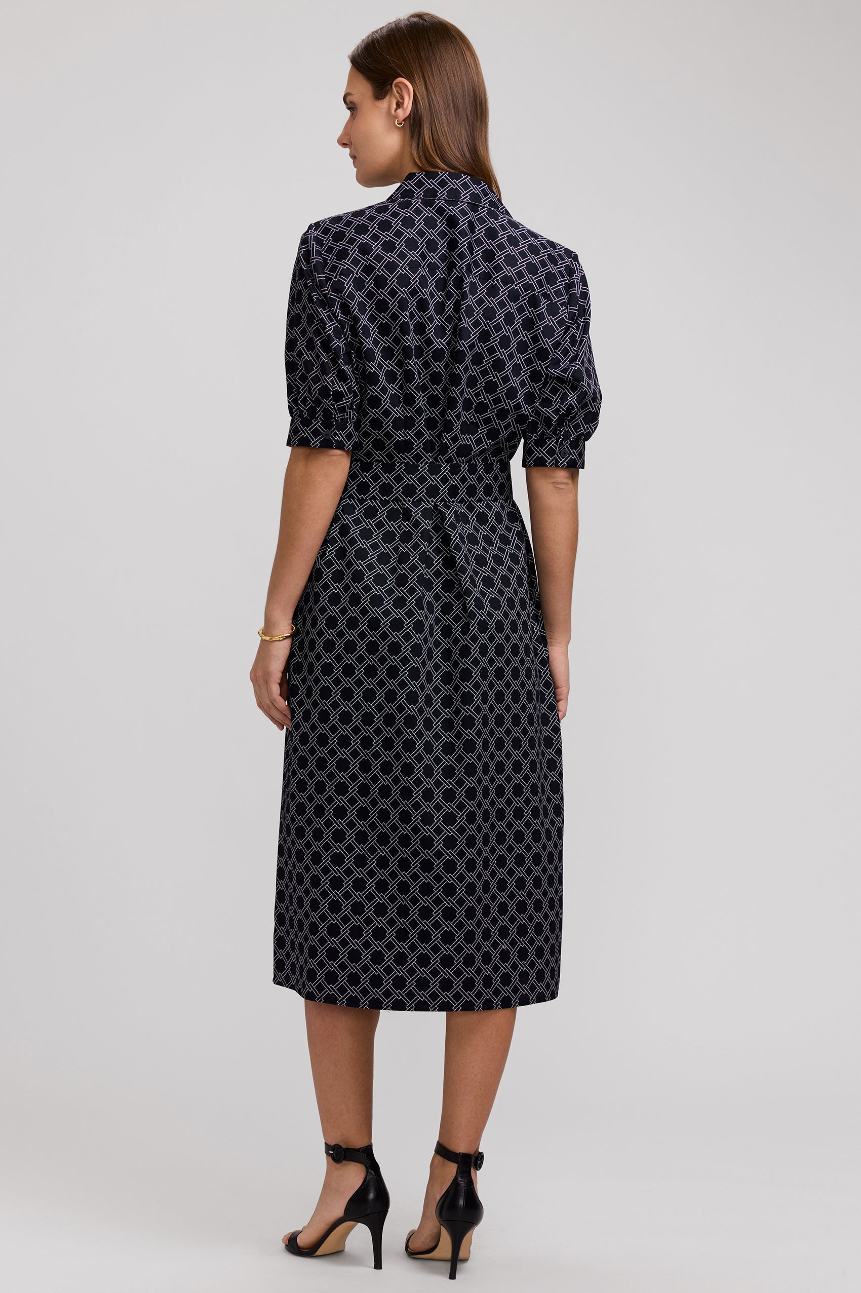 Esther Square Links Elbow Sleeve Dress