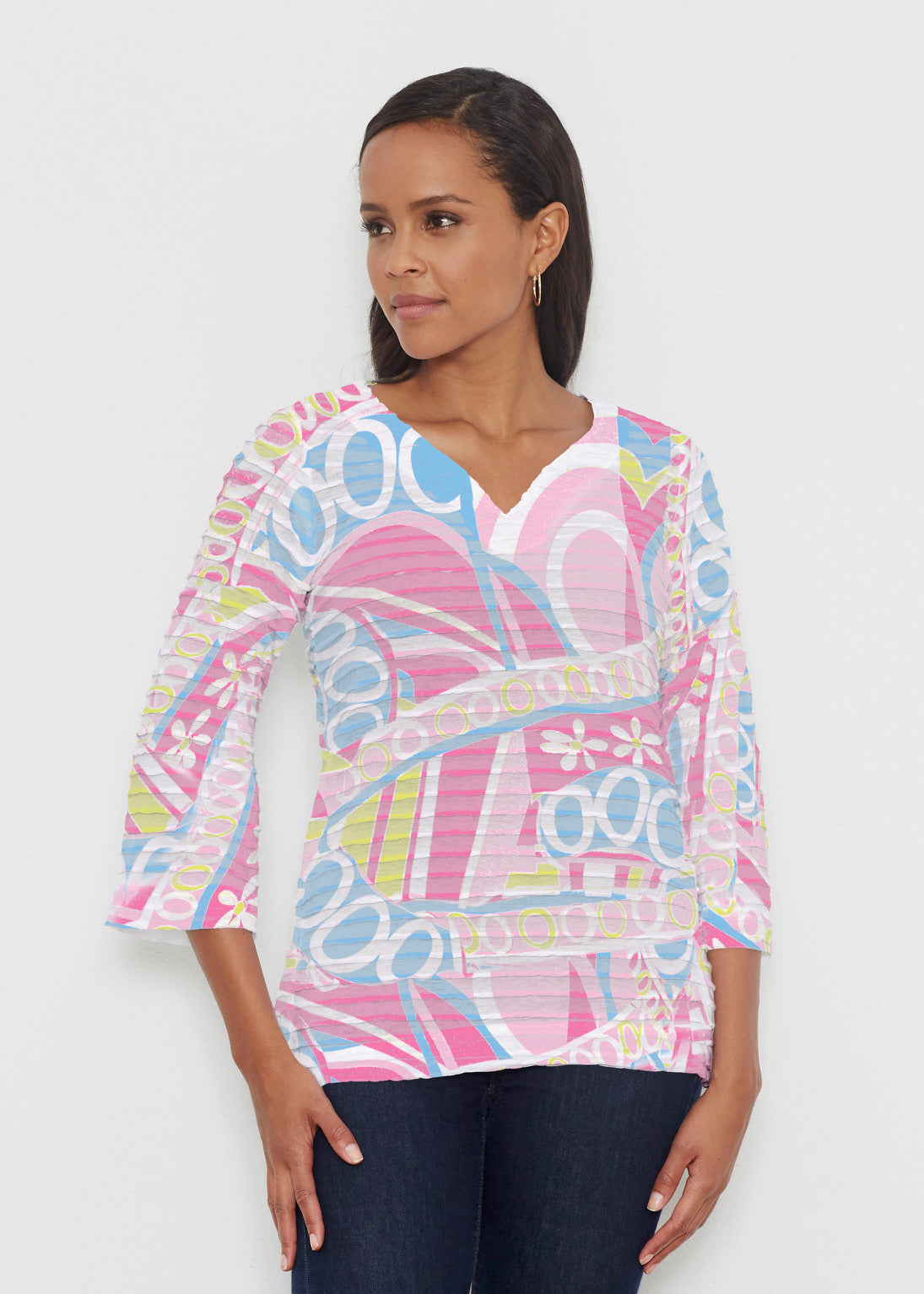 Whimsy Rose | Tvq-8140 Print Top