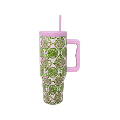 Stainless Steel 40 oz. Tumbler, Tropical Tiles