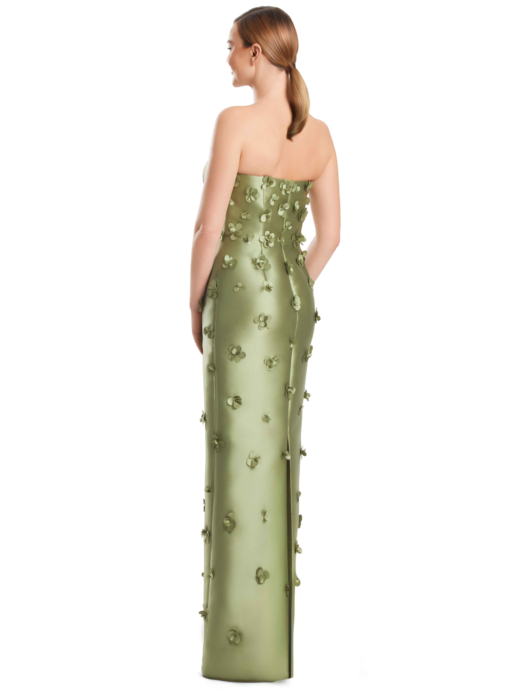 Gown with 3-D Flowers