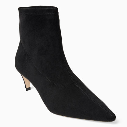 Black ankle boot on a white background