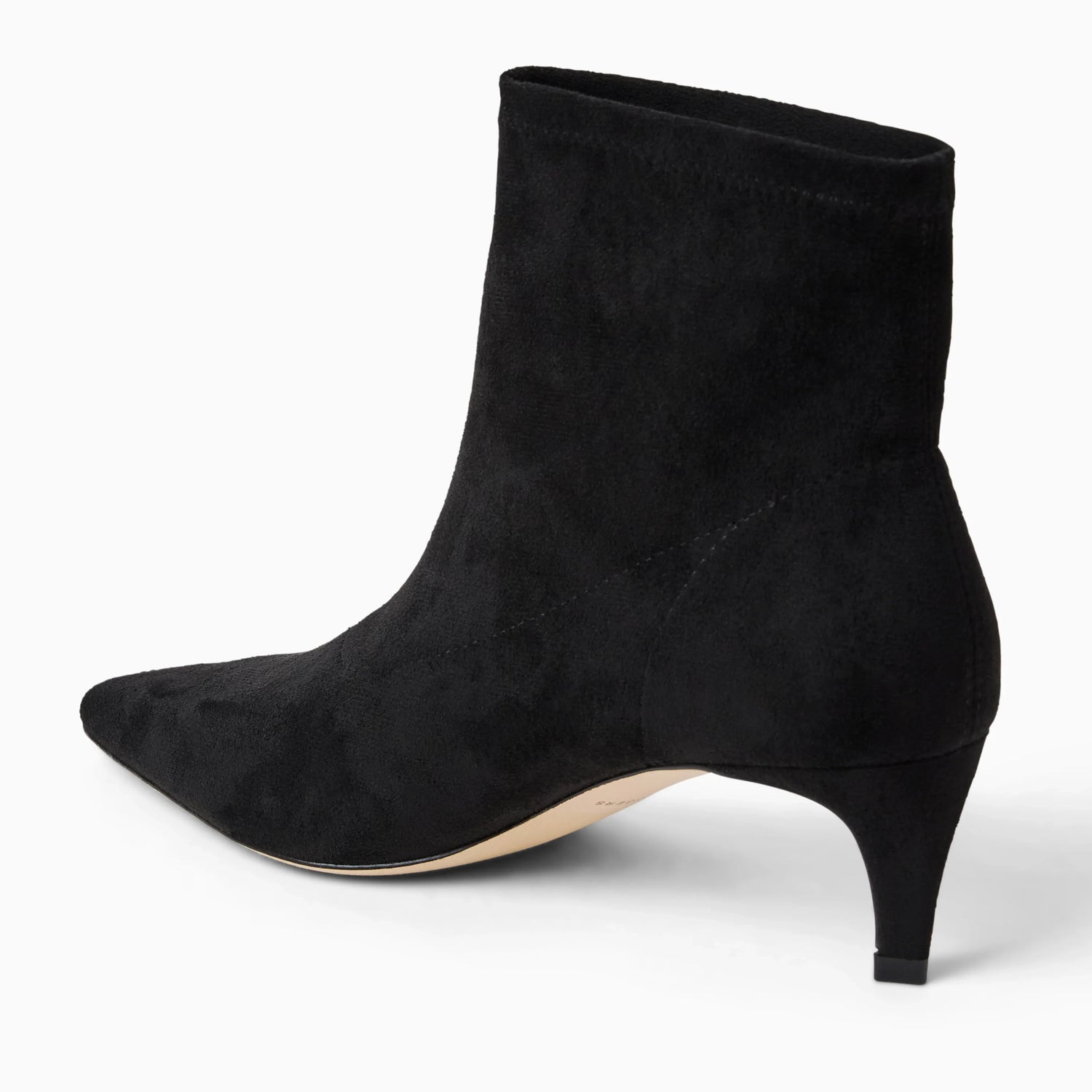 Black ankle boot on a white background