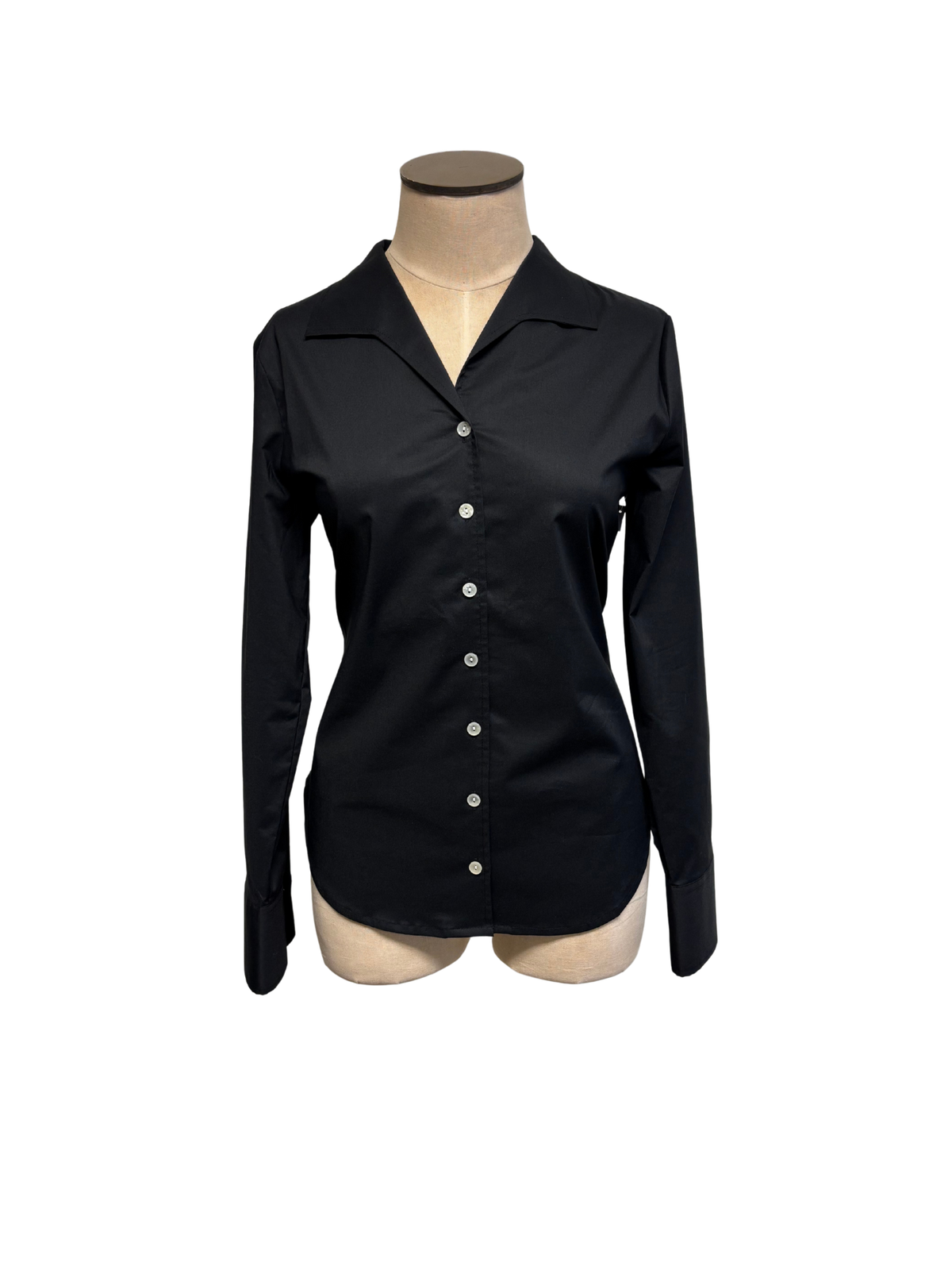 Black button-up blouse from THE H EDITION&