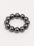 A beaded stretch bracelet made of glossy, round black beads. Uga, georgia football, university of Georgia game day jewelry. 