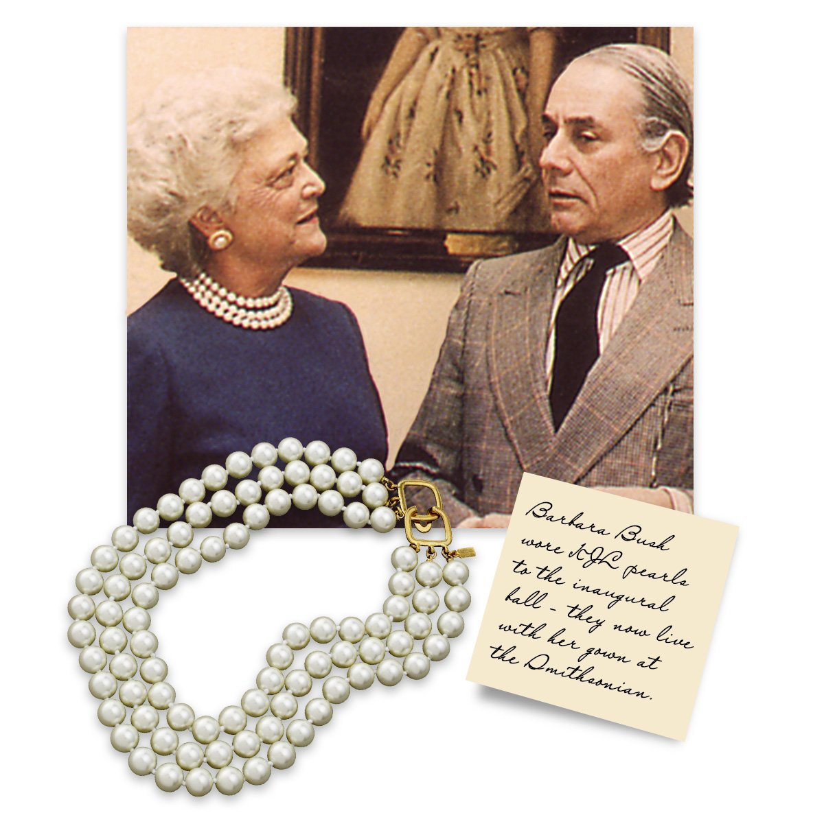 Kenneth J Lane | 3 Strand Pearl Necklace