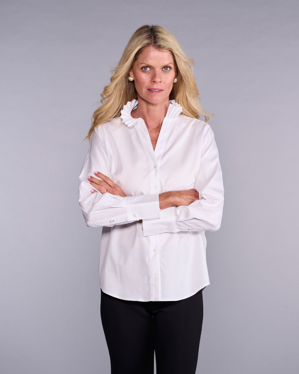Claridge+King pleated layered top, stylish women&