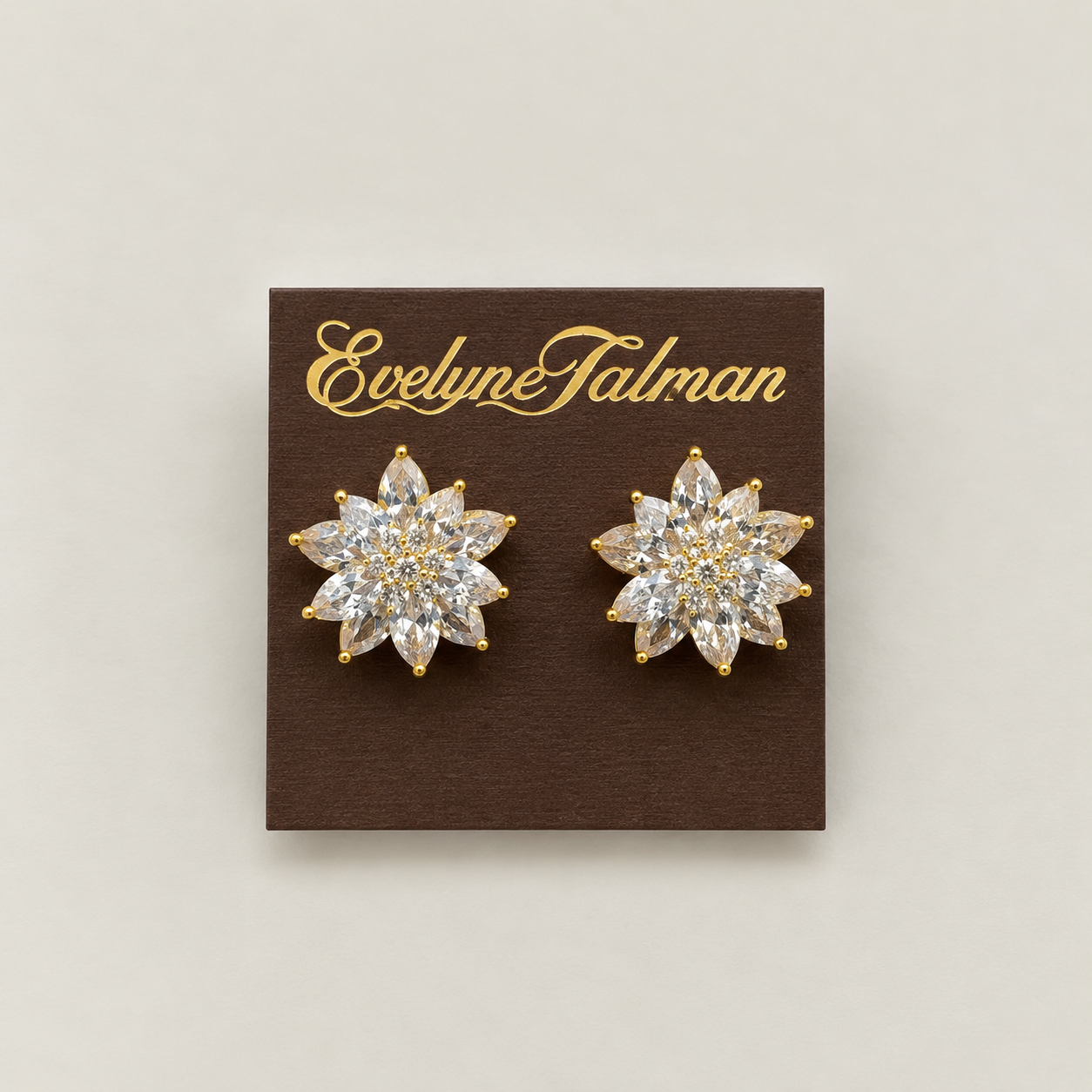 Crystal Starburst Screw-back Clip-on Earrings