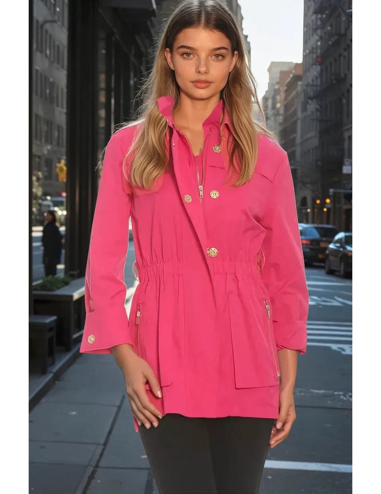 Anna waterproof jacket by CIAO MILANO, shown in a stylish, lightweight design with a hood and waterproof fabric.