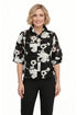 DAMEE 7125-BLACK 3D FLOWER BLOUSE