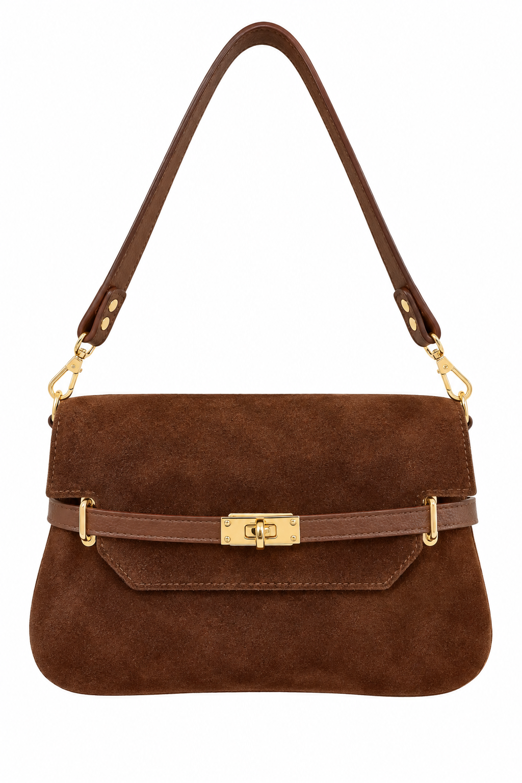 Dark Brown Mallory Suede Bag