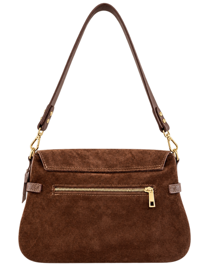 Dark Brown Mallory Suede Bag