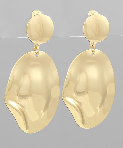 Golden Stella | Wave Oval Dangle Earrings