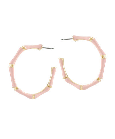 Enamel Bamboo Hoops