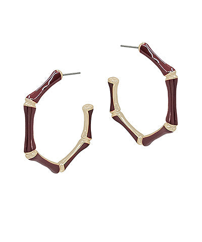 Enamel Bamboo Hoops