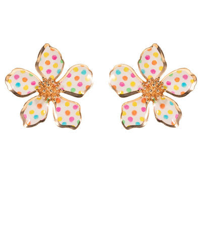 Polka Dot Flower Earrings