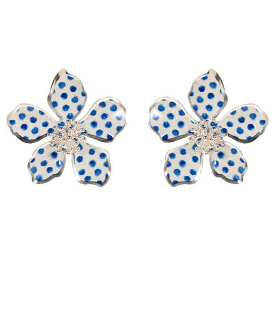 Polka Dot Flower Earrings