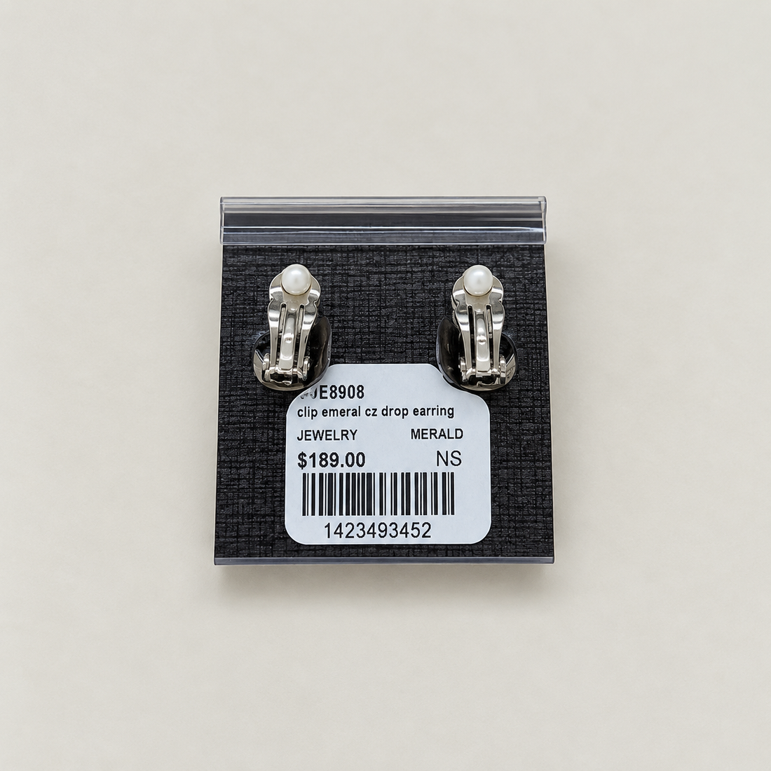 Emerald-Cut Halo Drop Clip-on Earrings