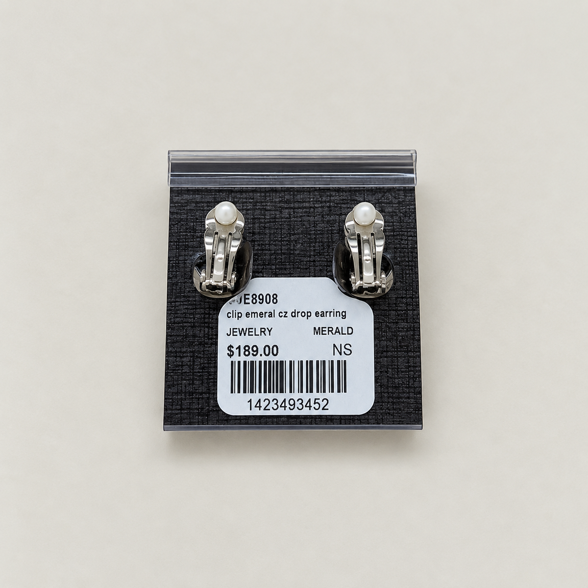 Emerald-Cut Halo Drop Clip-on Earrings