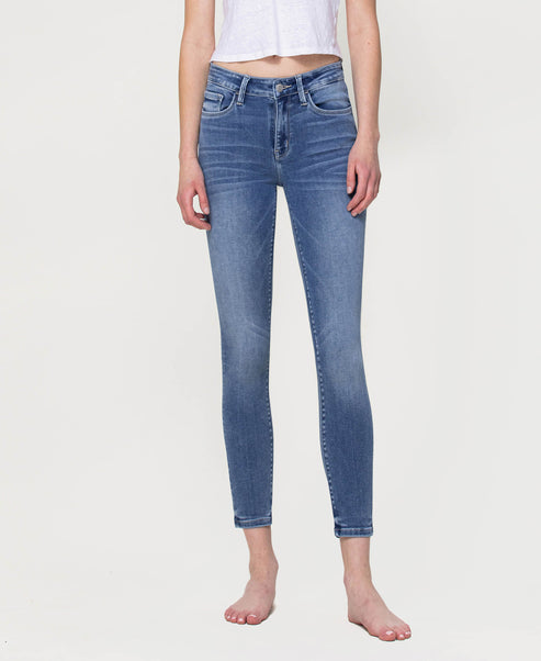 Flying Monkey mid-rise super soft crop pants in black, showing the relaxed fit and comfortable fabric.